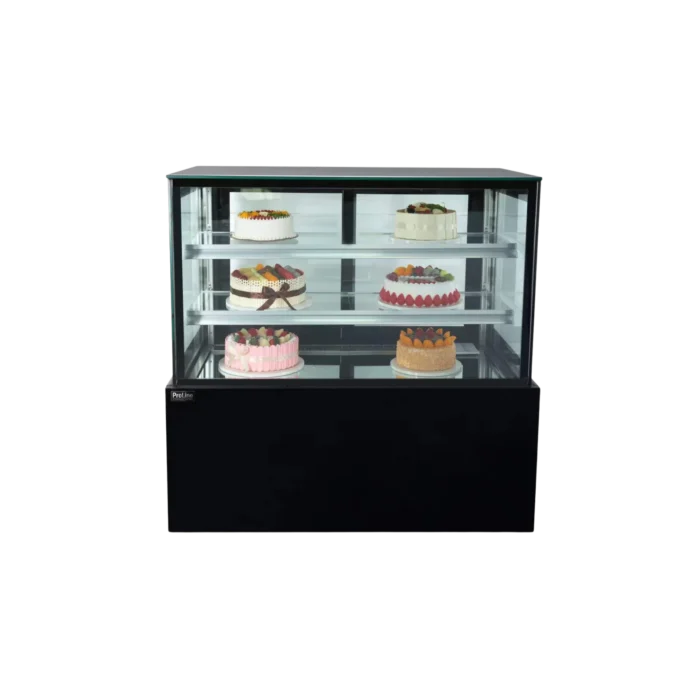 Square Glass Refrigerated Pastry Counter Showcase